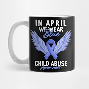 Child Abuse Prevention Awareness Month Blue Ribbon gift idea Mug